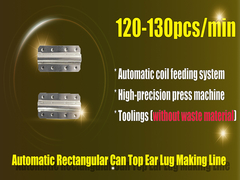 Rectangular Can Ear Lug Line Otomatis untuk Penghematan Bahan 100%.