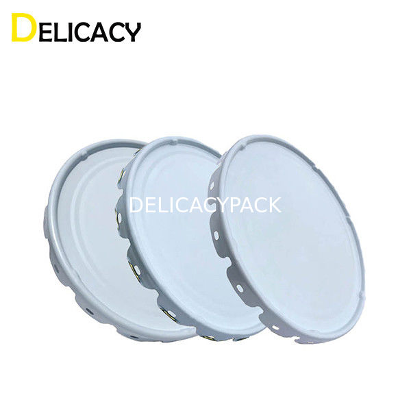 Kaleng Logam Besi Substrat Tinplate Tutup Untuk Ember Cat Kimia Industri Putaran 10L