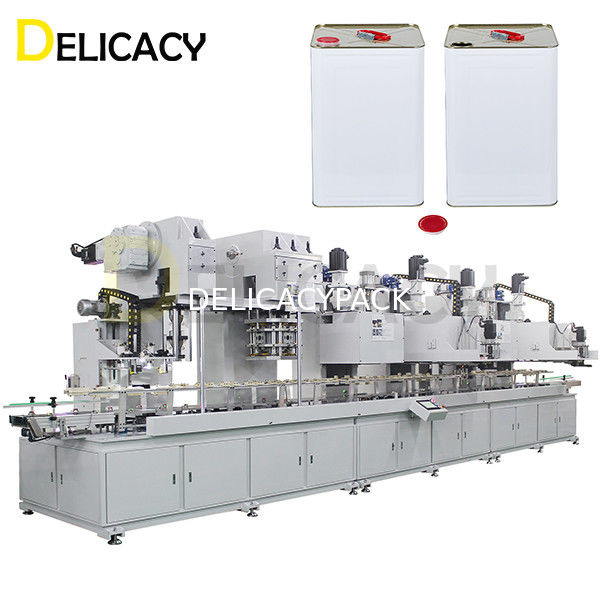 3 Fase Full Automatic Line Produksi Untuk 18L Square Tin Can Container Besi